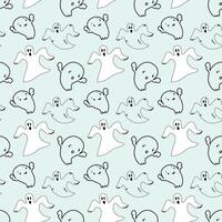 Ghosts Love Sweets Seamless Pattern Design vector