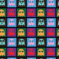 Ghost Game Seamless Pattern Design vector