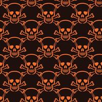 Cute cartoon skeleton skulls and bones Seamless Pattern Design vector