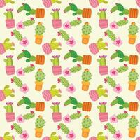 Cactus Mix Seamless Pattern Design vector