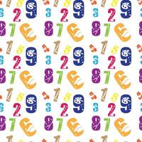 Counting Numbers Seamless Pattern Design vector