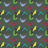 Grunge Bats Seamless Pattern Design vector