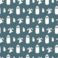 Halloween Ghost Seamless Pattern Design vector