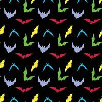 Flying Bats Seamless Pattern Design vector