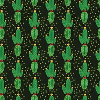 Cacti And Dots Seamless Pattern Design vector