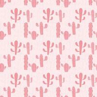 Monochrome Cactuses Seamless Pattern Design vector
