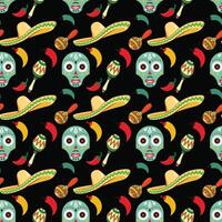 Eye Skulls Seamless Pattern Design vector