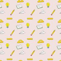 Back To School Doodles Seamless Pattern Design vector