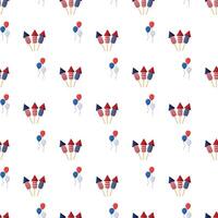 Illustration Seamless Texture with Objects for Independence Day of America vector
