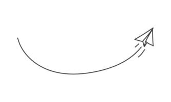 Paper plane concept Continuous line drawing Hand drawn vector