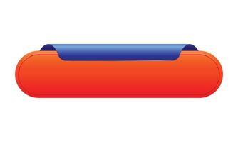 ribbon banner 3d render illustration of glossy rolled text box for title sign or advertising message on white vector