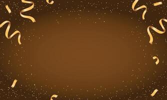 Realistic golden confetti background design vector