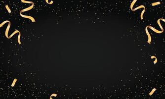 Realistic golden confetti background design vector