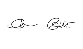 Hand drawn signature element on white background vector