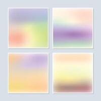 Colorful holographic gradient background design set vector
