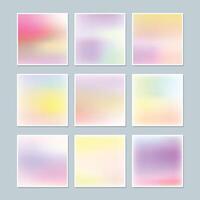 Colorful holographic gradient background design set vector