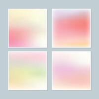 Colorful holographic gradient background design set vector
