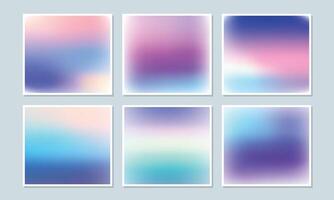 Colorful holographic gradient background design set vector