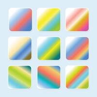 Colorful holographic gradient background design set vector