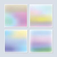 Colorful holographic gradient background design set vector