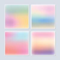 Colorful holographic gradient background design set vector