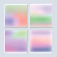 Colorful holographic gradient background design set vector