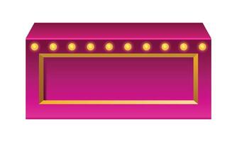 retro frame with glowing lamps template on white vector