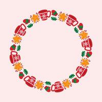 Frame template for christmas season celebration christmas wreath concept vector