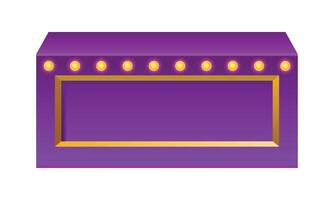 retro frame with glowing lamps template on white background vector