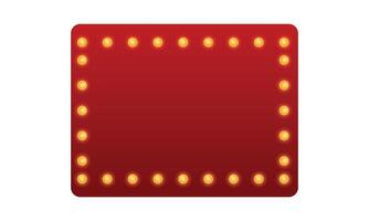 retro frame with glowing lamps template on the white vector