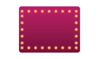 retro frame with glowing lamps template illustration on white vector