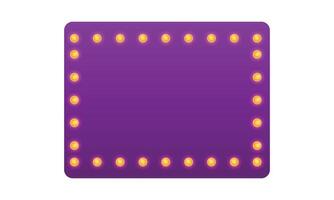 retro frame with glowing lamps template illustration on white background vector