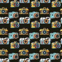Retro Cameras Seamless Pattern Design vector
