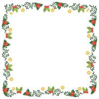 Frame template for christmas season celebration, christmas wreath concept vector