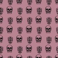 Skulls and Eyeballs Seamless Pattern Design vector