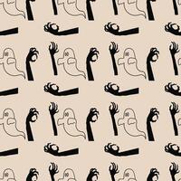 Zombie Hands Seamless Pattern Design vector