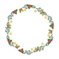Frame template for christmas season celebration, christmas wreath concept vector