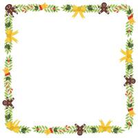 Frame template for christmas season celebration, christmas wreath concept vector