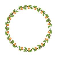 Frame template for christmas season celebration, christmas wreath concept vector