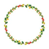 Frame template for christmas season celebration, christmas wreath concept vector
