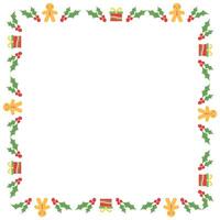 Frame template for christmas season celebration, christmas wreath concept vector