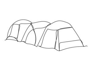 Sketch outline concept minimal travel camp picnic backpack drawing continuous line art. Camping hiking adventure concept hand drawn with white ioslated background. Abstract,illustration. vector