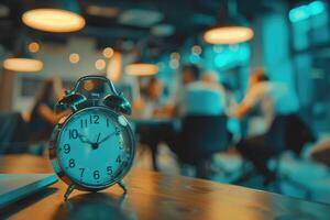 Coaching session on time management, with a close-up on time allocation strategies and the focused participant, showcasing the importance of efficient time use in leadership photo