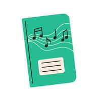 Exercise book, notebook. Music class. School supply and stationery for study and work vector