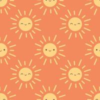 Minimalist abstract seamless pattern with sun characters. Seamless pattern for wallpaper, textile, fabric, wrapping paper. vector