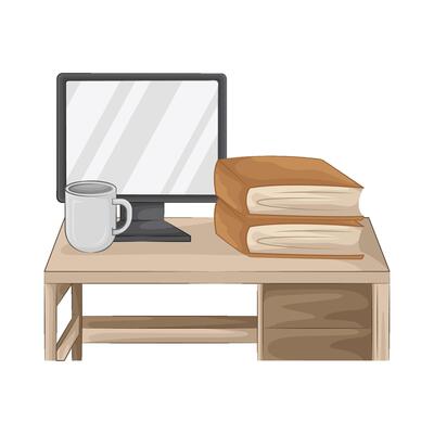 Illustration of study desk