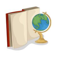 Illustration of book and globe vector