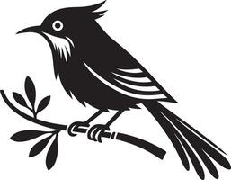 Black artwork illustration of a flying robin bird silhouette, capturing the graceful motion and elegance of this avian in a simple yet striking design. vector