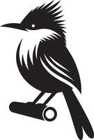 Black artwork illustration of a flying robin bird silhouette, capturing the graceful motion and elegance of this avian in a simple yet striking design. vector