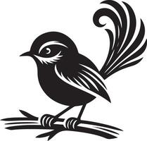 Black artwork illustration of a flying robin bird silhouette, capturing the graceful motion and elegance of this avian in a simple yet striking design. vector